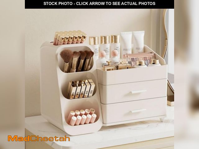Lot 74-12116950 - KQJS Makeup Organizer with Drawers,Large Capacity Countertop Organizer for Vanity,Bathroom and Bedro...