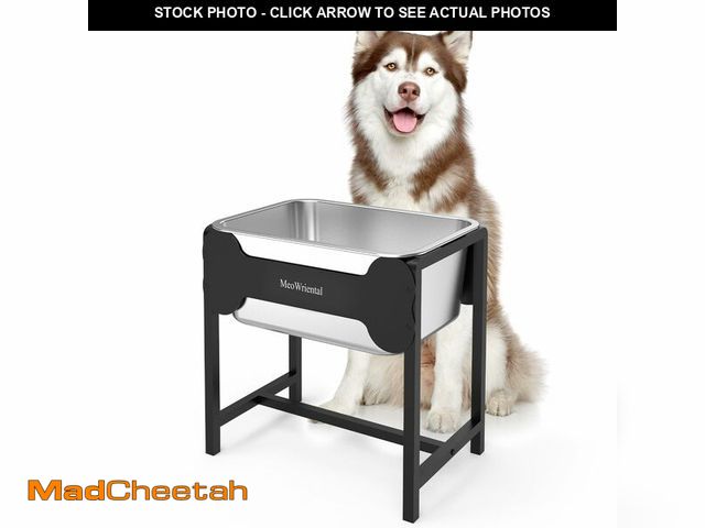 Lot 74-13565160 - 2.5 Gallon Elevated Dog Water Bowl for Large Breeds, 14.2" Tall Raised Stainless Steel Large Dog Wat...