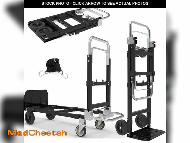 Lot 74-14585401 - 3-in-1 Heavy Duty Folding Dolly, Convertible Hand Truck Portable Steel with Telescopic Handle &amp; ...