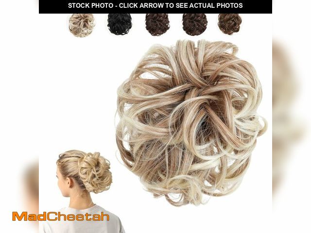 Lot 74-14210211 - Juvabun Claw Clip Messy bun - Beach Blonde| Hair Pieces for Women | Wavy Curly in Chignon Hairpieces...