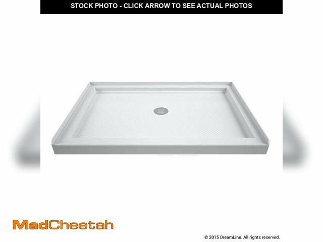 Lot 74-12784593 - DreamLine SlimLine 32 in. D x 48 in. W x 2 3/4 in. H Center Drain Single Threshold Shower Base in Wh...