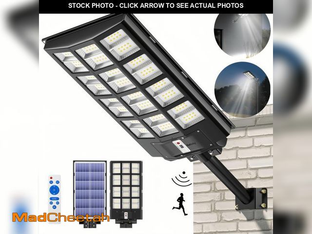 Lot 74-12514025 - (END IS BROKEN) Gefolly Solar Street Light with Motion Sensor, 13500W, 3,800,000 Lumens, Outdoor Sec...