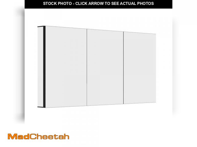 Lot 74-12431337 - NTQ Tyn 60 in. W x 30 in. H Large Rectangular Black Aluminum Recessed/Surface Adjust Shelves Medicin...