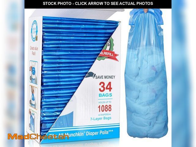 Lot 74-12711131 - Diaper Pail Refill Bags, 1088 Counts, 34 Bags, Fully Compatible with Arm&amp;Hammer Disposal System ...