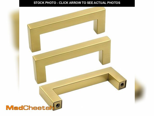 Lot 74-13521503 - goldenwarm 10 Pack Gold Cabinet Pulls Kitchen Cabinet Handles Gold Drawer Handles - LSJ12GD76 Dresse...