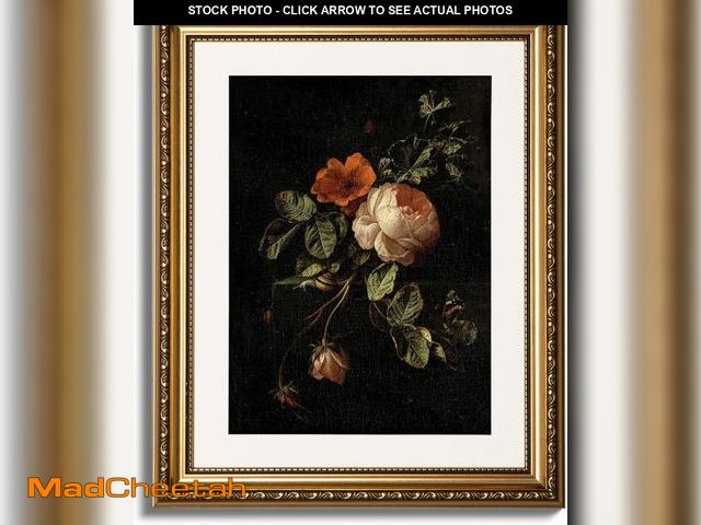 Lot 74-12323515 - ARPEOTCY Vintage Gold Framed Wall Art, 13x16 Inch Floral Rose Retro Picture Paintings, Antique Canva...