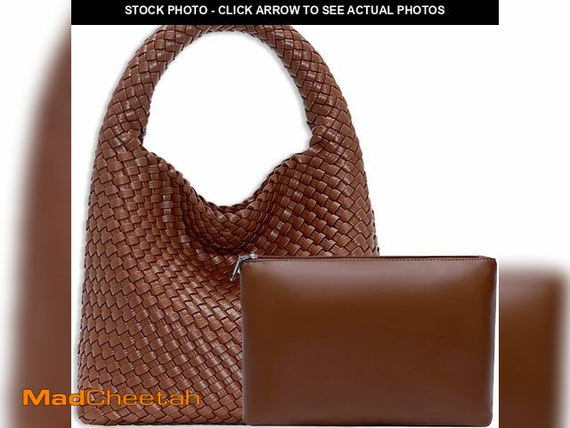 Lot 74-14149030 - JINMANXUE Woven Tote Bag for Women, Fashion Hobo Handbag, Travel Top-handle Shoulder Bag, Beach Unde...
