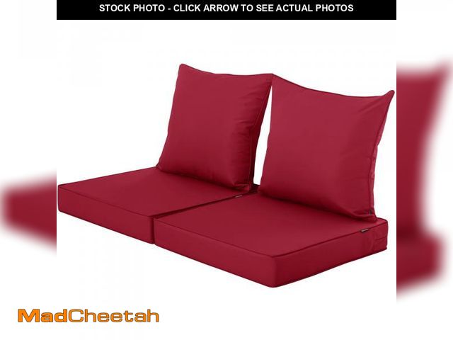 Lot 74-12418352 - Comcaver Waterproof Outdoor Chair Cushion Set, Fade and Tear Resistant Patio Furniture Cushions with...