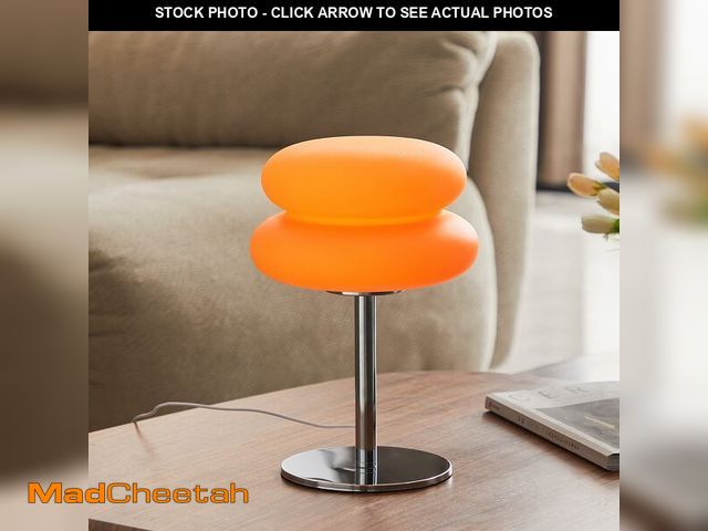 Lot 74-12703131 - LSTVZSNRX Orange Mushroom Lamp, Mid Century Modern Lamp for Nightstand, Dimmable Retro Egg Tart Beds...