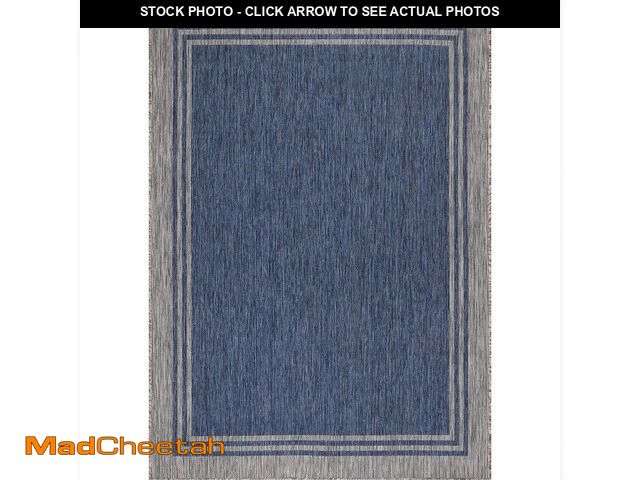 Lot 74-14275885 - Beverly Rug 9 X 12 Azure Silver Aloha Washable Bordered Indoor Outdoor Area Rug - UNUSED