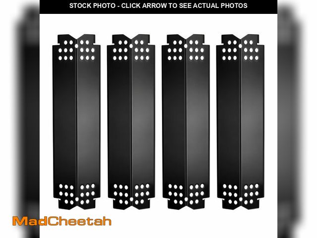 Lot 74-14264565 - Arborlily 14.6" L Grill Heat Plates 4 Pack, Porcelain Steel Gas BBQ Grill Burner Covers, Heat Shield...