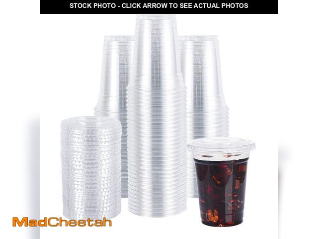 Lot 74-12309649 - Lullaby 200 Pack 12oz Clear Plastic Cups with Lids, Disposable To Go Cups for Daily Use, Party and W...