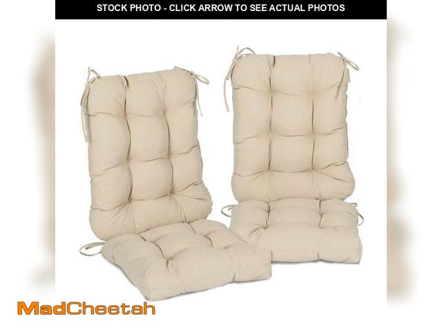 Lot 74-12746434 - ARTPLAN Seat/Back Outdoor Chair Cushion Patio Cushion Tie Tufted Replacement for Patio Furniture 20 ...