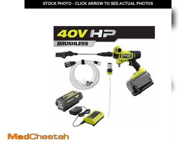 Lot 74-12792035 - Ryobi 40-Volt HP Brushless EZClean 600 PSI 0.7 GPM Cold Water Power Cleaner With 2.0 Ah Battery And ...