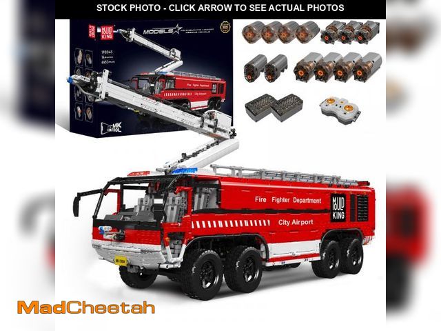 Lot 74-12192562 - Mould King 19004 Airport Rescue Vehicle Building Set, MOC Mechanical Engineering Car Block Kits Mode...