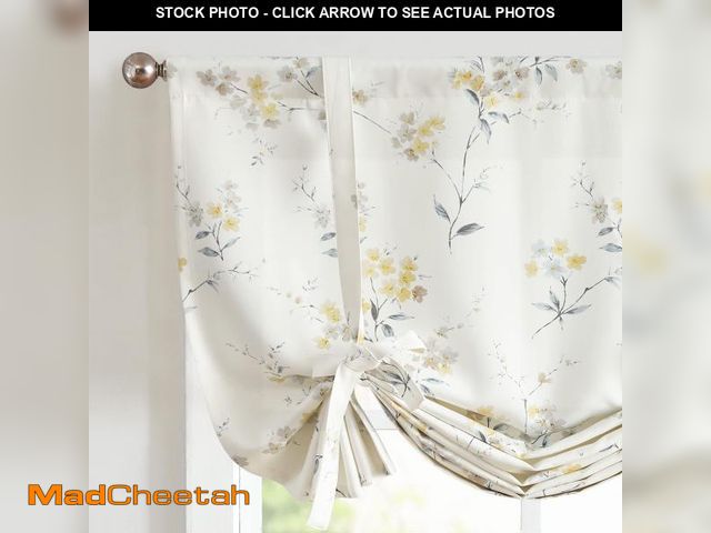 Lot 74-12050062 - jinchan Tie Up Valance Curtain Floral Valance for Windows 63 Inch Watercolor Print Shade Farmhouse B...