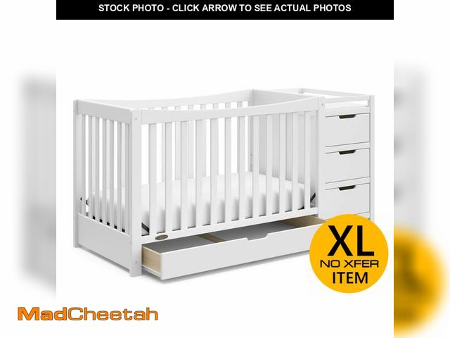 Lot 74-12615401 - Graco Remi 4-in-1 Convertible Crib &amp; Changer (White) Ã¢â¬â GREENGUARD Gold Certified, Fits St...