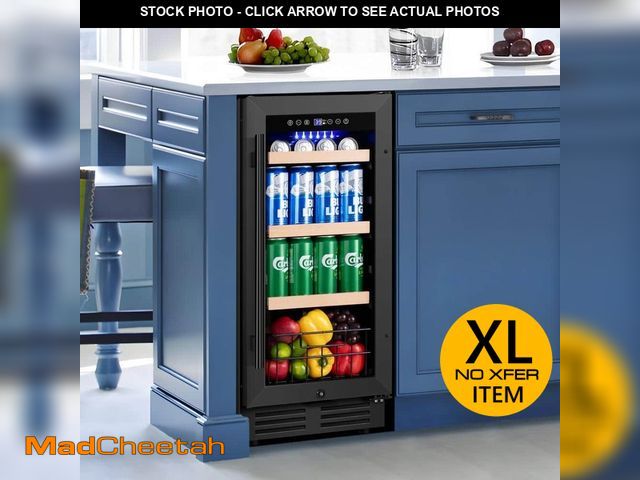 Lot 74-13678127 - Nipus 15 in. 145-Cans Single Zone Beverage Fridge with Interior Blue LEDs Built-in Reversible Door B...