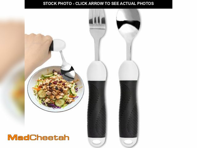 Lot 74-14154769 - Weighted Adaptive Utensils for Hand Tremors, Bendable Spoon and Fork Set for Parkinson's, Arthritis ...