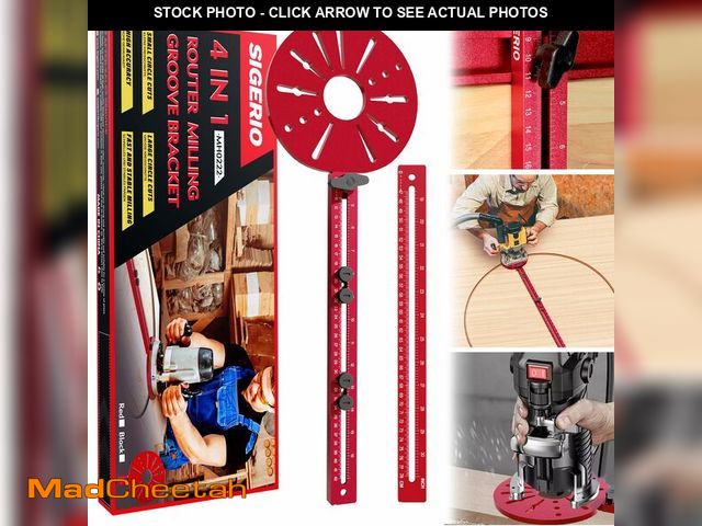 Lot 74-13574491 - Sigerio New 4 in 1 Router Milling Groove Bracket, Aluminum Alloy Router Circle Cutting Jig, Multifun...