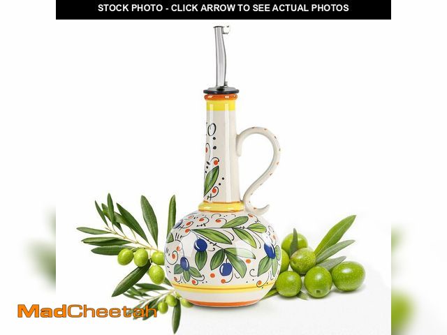 Lot 74-12712363 - Gnlnkn 18 oz Ceramic Olive Oil Dispenser Bottle for Kitchen, Large Capacity Oli and Vinegar Cruet wi...