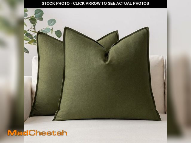 Lot 74-13963314 - MIULEE Pack of 2 Decorative Linen Pillow Covers Spring Boho Farmhouse Modern Soft Accent Throw Pillo...
