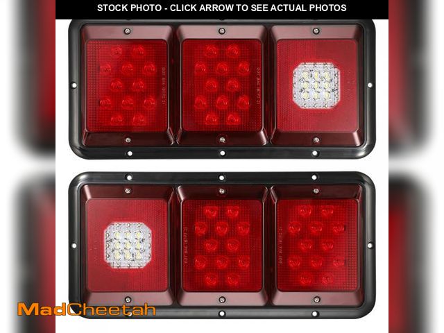 Lot 74-12219451 - Partsam 2Pcs LED Triple Tail Lights 45 LEDs, Rectangle Vertical or Horizontal Mount LED Trailer Camp...