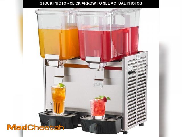 Lot 74-12269659 - VEVOR Commercial Beverage Dispenser, 6.4 Gal,12L 2 Tanks Ice Tea Drink Machine, 280W 304 Stainless S...