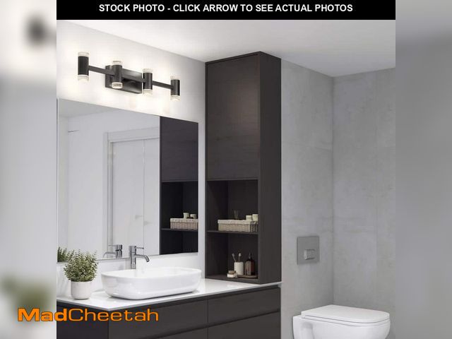 Lot 74-12692023 - Artika Mist 27 in. 4 Light Black Modern Integrated LED 5 CCT Vanity Light Bar for Bathroom - UNUSED