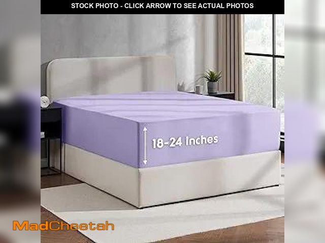 Lot 74-12126095 - Nestl Lavender Extra Deep Pocket King Fitted Sheet Only, Hotel Luxury King Size Fitted Sheets Easily...