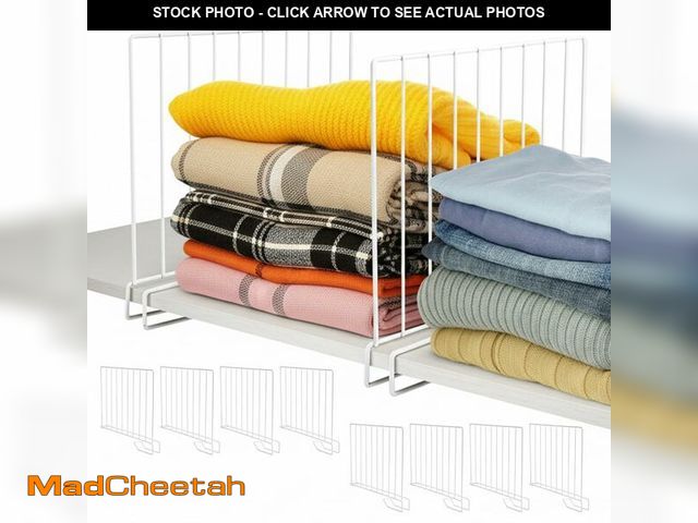 Lot 74-13550802 - ziroland 8-Pack 9Ã¢â¬Å Tall Metal Shelf Dividers for Closet Organization, Wardrobe, Bookshelf, Cab...