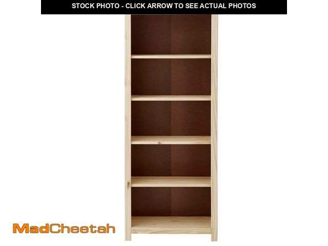 Lot 74-13821723 - StyleWell 4-Shelf Unfinished Natural Pine Wood Standard Bookcase (58 in. H) - UNUSED