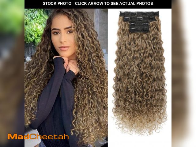 Lot 74-11552959 - LONAI 4PC Clip in Hair Extensions, 100? Pure Protein Silk Curly Hair Extension for Women, 26 Inch Lo...