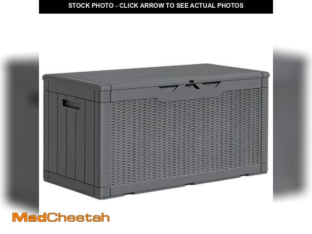 Lot 74-12144395 - Homall 100 Gallon Outdoor Box Deck Plastic Resin Storage Box  Gray - UNUSED