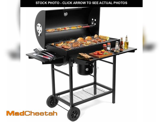 Lot 74-13040870 - (SOME DAMAGE) SUNLIFER Charcoal BBQ Grills Outdoor: Spacious Barrel Barbecue Grill with Side Front T...