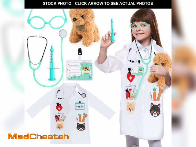 Lot 74-13522305 - Kyson Veterinarian Costume for Kids 6 Pcs Animal Doctor Vet Dress Up Pretend Play for Boys Girls Hal...