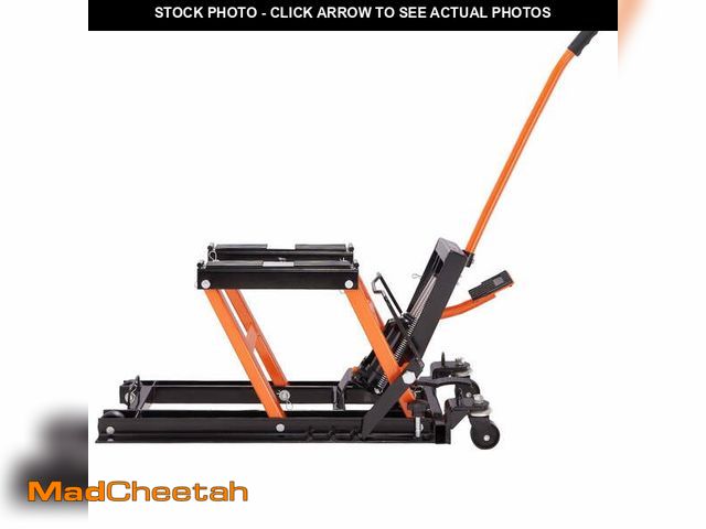 Lot 74-13046234 - VEVOR Orange Steel Hydraulic Motorcycle Jack Stand, 1500 LBS Capacity ATV Scissor Lift, 4.7"-15" Hei...