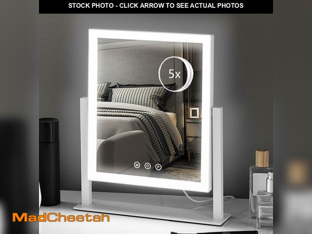 Lot 74-12603613 - HIEEY Lighted Makeup Mirror, Hollywood Vanity Mirror with Lights, Three Color Lighting Modes, and 5X...