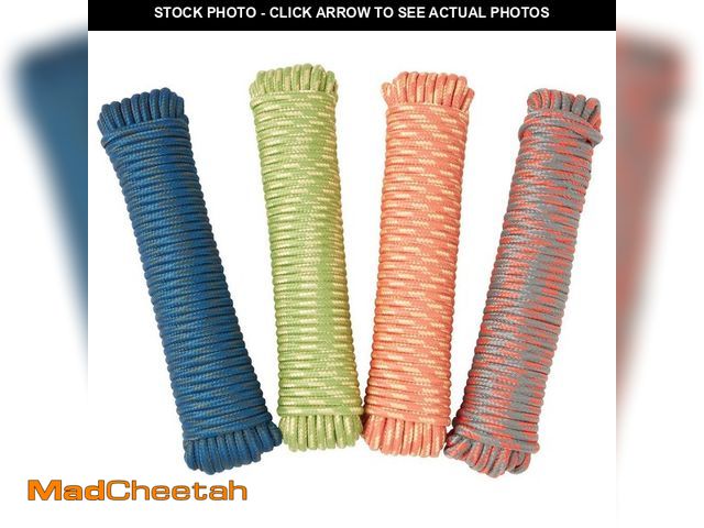 Lot 74-12826001 - 3/8 in. x 100 ft. Diamond Braid Polypropylene Rope (48 pack) - UNUSED