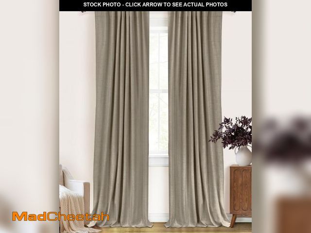 Lot 74-12431477 - 100% Blackout Shield Linen Blackout Curtains for Bedroom 84 Inches Long, Back Tab/Rod Pocket Living ...