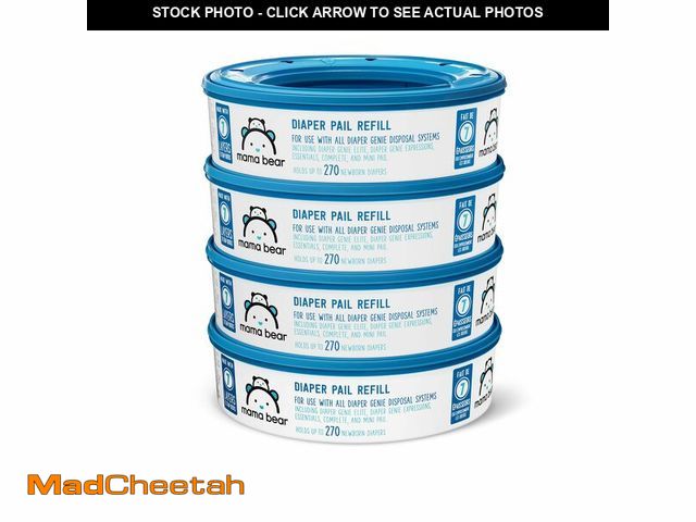 Lot 74-12601142 - Brand - Mama Bear Diaper Pail Refills for Diaper Genie Pails, Unscented, 1080 Count (4 Packs of 270 ...