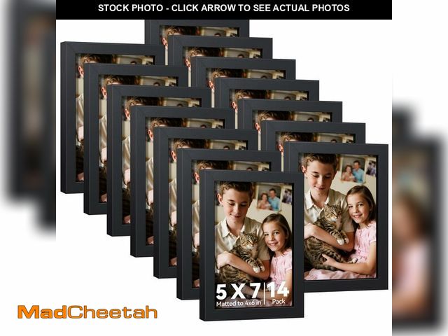 Lot 74-14209407 - HappyHapi 5x7 Picture Frames Bulk, 14 Pack Photo Frames, Display Pictures 4x6 with Mat or 5x7 withou...