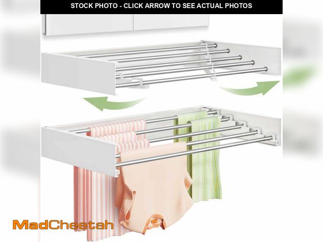 Lot 74-13055123 - VIKAQI Foldable Wall Mounted Clothes Drying Rack 32 inches,Drying Rack Clothing Collapsible with Wal...