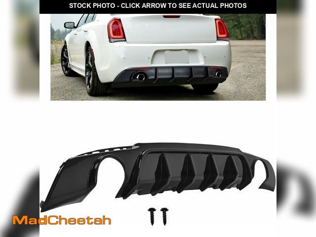 Lot 74-13073504 - KUAFU Rear Bumper Diffuser Compatible with 2015-2023 Chrysler 300 Models Dual Round Exhaust Shark Fi...