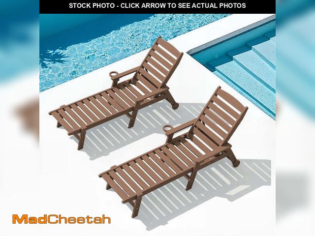 Lot 74-13680743 - SERWALL Patio Chaise Lounge Chair Set of 2, 78'' Long 5-Positions Adjustable HDPE Outdoor Lounge Cha...