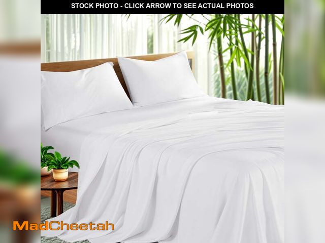 Lot 74-14260921 - Sonoro Kate Luxury Cooling Bamboo Bed Sheet Set - Deep Pockets - 4 Piece, King, White - UNUSED