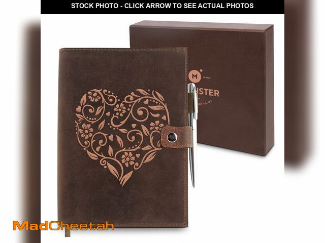 Lot 74-13963435 - moonster Refillable Leather Journal Embossed Heart Shape Cover Design Journals with Pen Ã¢â¬â Mil...