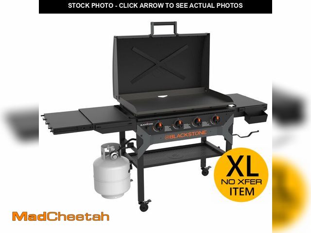 Lot 74-12803683 - Blackstone 2310 Iron Forged 36Ã¢â¬Â Omnivore Griddle with X-Braced Hood, Powder Coated Steel, Blac...