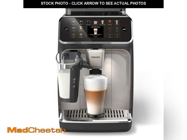 Lot 74-14560801 - Philips Philips 5500 1-Cup Fully Automatic Espresso Machine with LatteGo Milk Frother, Grey Chrome E...