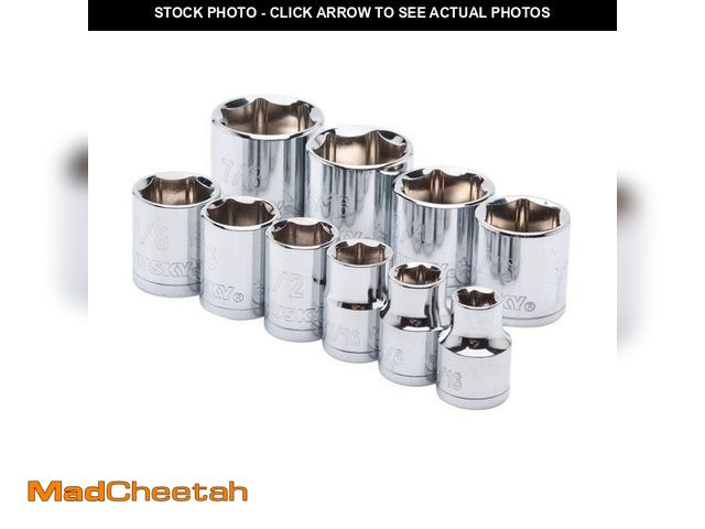 Lot 74-14585224 - Husky 3/8 in. Drive Standard SAE Socket Set (10-Piece) H3DSAE10PCSR - UNUSED
